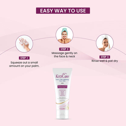 Kozicare Acne + Skin Lightening Face Wash (100gm)