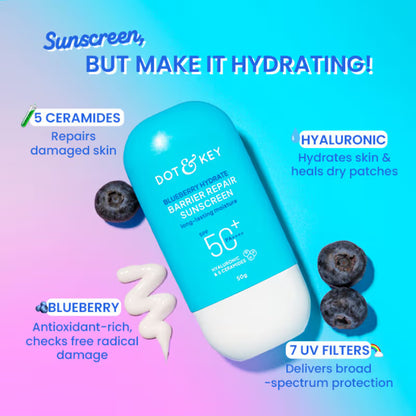 Dot & Key Blueberry Hydrate Barrier Repair Sunscreen SPF 50+ PA++++ In-Vivo Tested (50 g)
