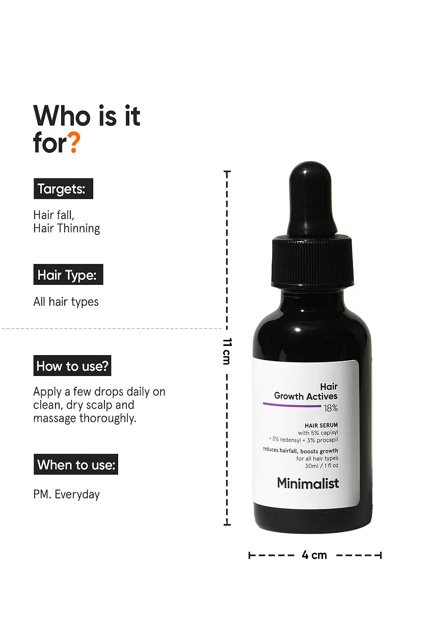 Minimalist Hair Growth Actives 18% Hair Serum (30ml)