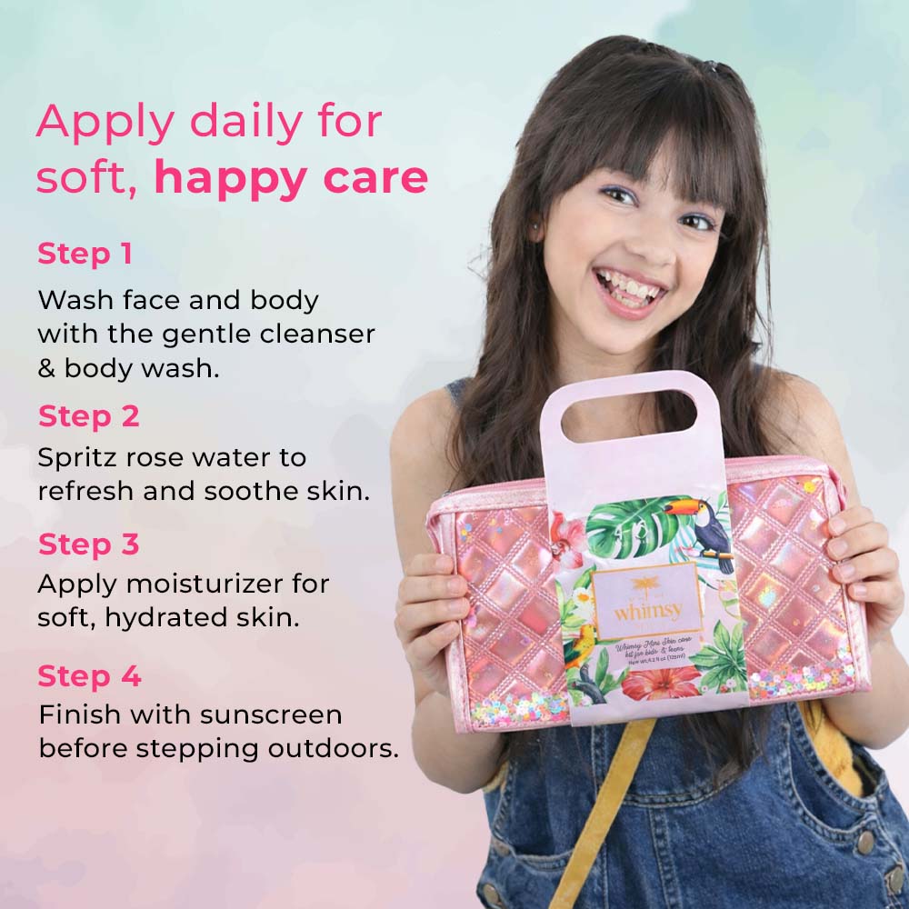 Whimsy Mini Body Care Love Pouch Kit For Kids & Teens - Pack of 5