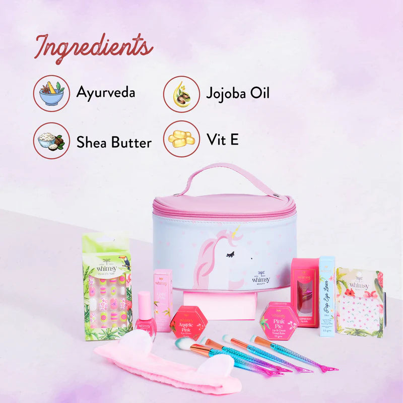 Whimsy Safe & Organic Unicorn Travel Beauty Kit For Preteen And Teen Girls - Pack Of 13 (500 g)