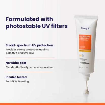 Re'equil Oxybenzone And Omc Free Sunscreen SPF 50 PA+++(50g)