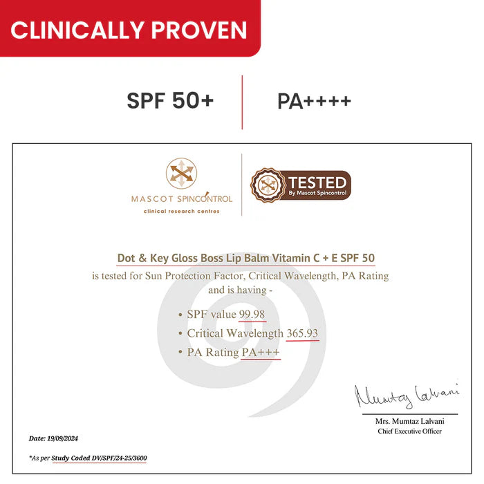 Dot & Key Gloss Boss Lip Balm SPF 50+ PA+++ With Vitamin C + E (12 g)