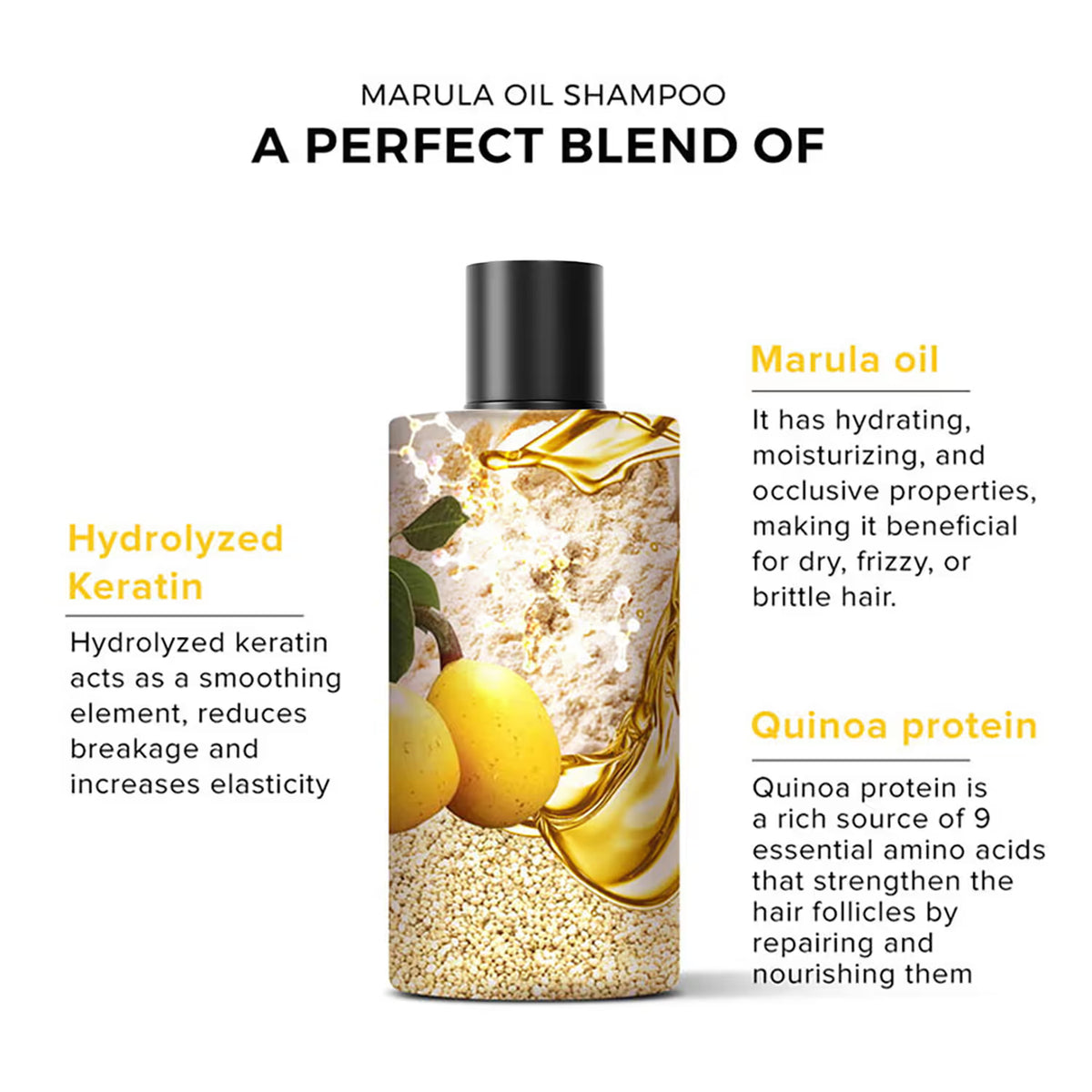 De Fabulous Marula Oil Shampoo with Quinoa Ultimate Repair for Damaged Hair (250ml)