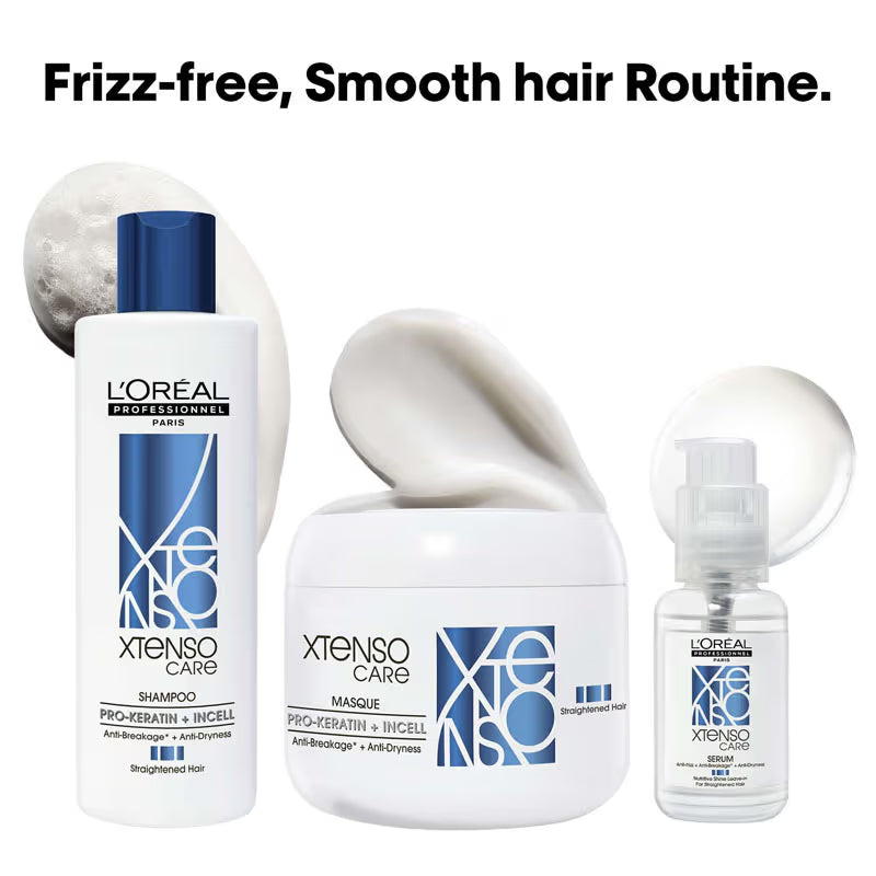 L'Oreal Professionnel Xtenso Shampoo & Masque & Serum Combo For Frizz-Free, Smooth Hair