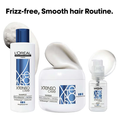 L'Oreal Professionnel Xtenso Shampoo & Masque & Serum Combo For Frizz-Free, Smooth Hair