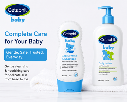 Cetaphil Baby Gentle Wash & Shampoo (230ml) + Baby Daily Lotion (400ml)
