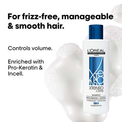 L'Oreal Professionnel Xtenso Shampoo & Masque & Serum Combo For Frizz-Free, Smooth Hair
