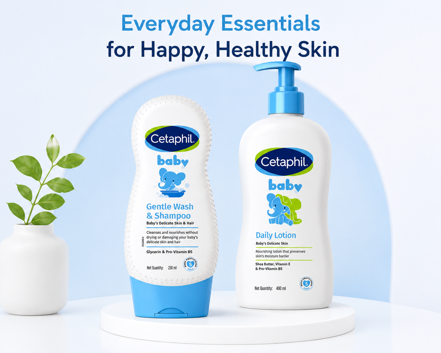 Cetaphil Baby Gentle Wash & Shampoo (230ml) + Baby Daily Lotion (400ml)