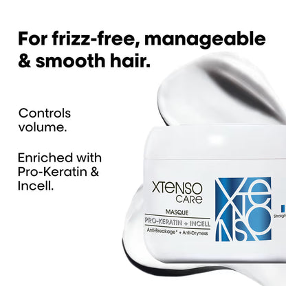 L'Oreal Professionnel Xtenso Shampoo & Masque & Serum Combo For Frizz-Free, Smooth Hair