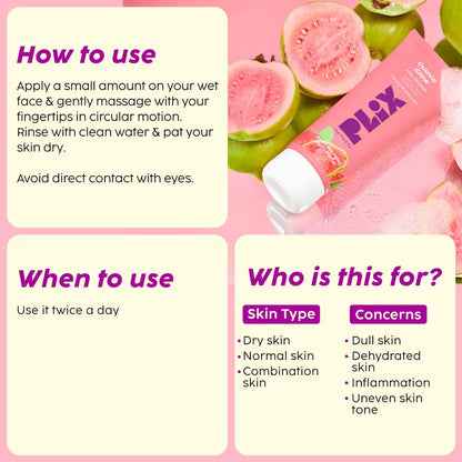 Plix Vitamin C Face Wash Cleanser For Skin Brightening, Pro Vit B5 & Alpha Lipoic Acid For Skin Glow (100ml)