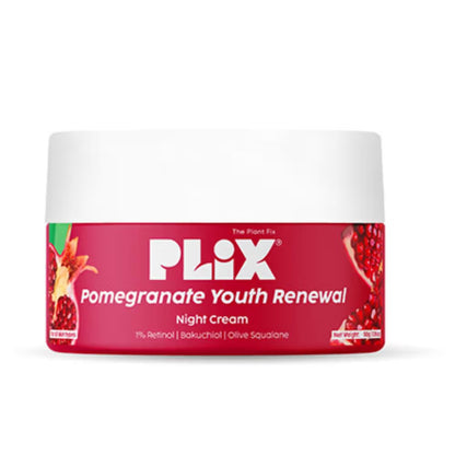Plix 1.20% Retinol & 1% Bakuchi Oil Pomegranate Anti Ageing Night Cream, Reduce Fine Line & Wrinkles (50 g)
