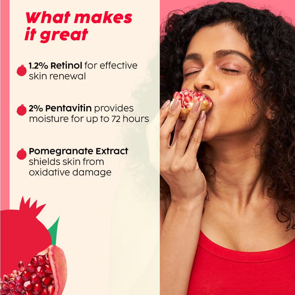 Plix 1.20% Retinol & 1% Bakuchi Oil Pomegranate Anti Ageing Night Cream, Reduce Fine Line & Wrinkles (50 g)