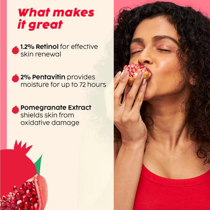 Plix 1.20% Retinol & 1% Bakuchi Oil Pomegranate Anti Ageing Night Cream, Reduce Fine Line & Wrinkles (50 g)