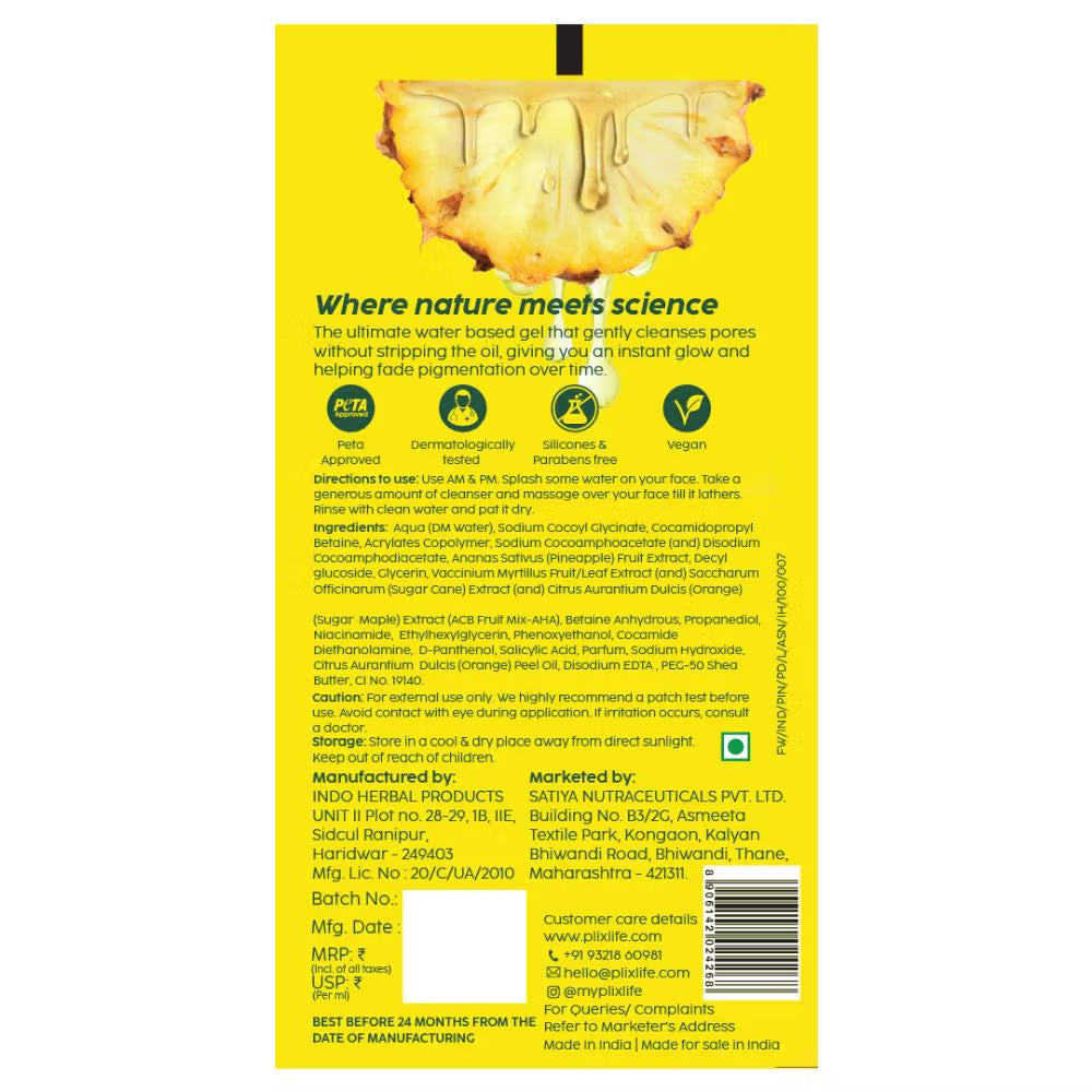 Plix Pineapple De-Pigmentation Juicy Cleanser (100ml)
