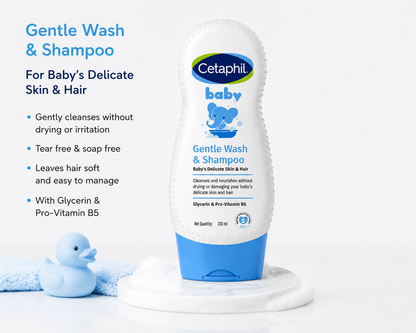 Cetaphil Baby Gentle Wash & Shampoo (230ml) + Baby Daily Lotion (400ml)