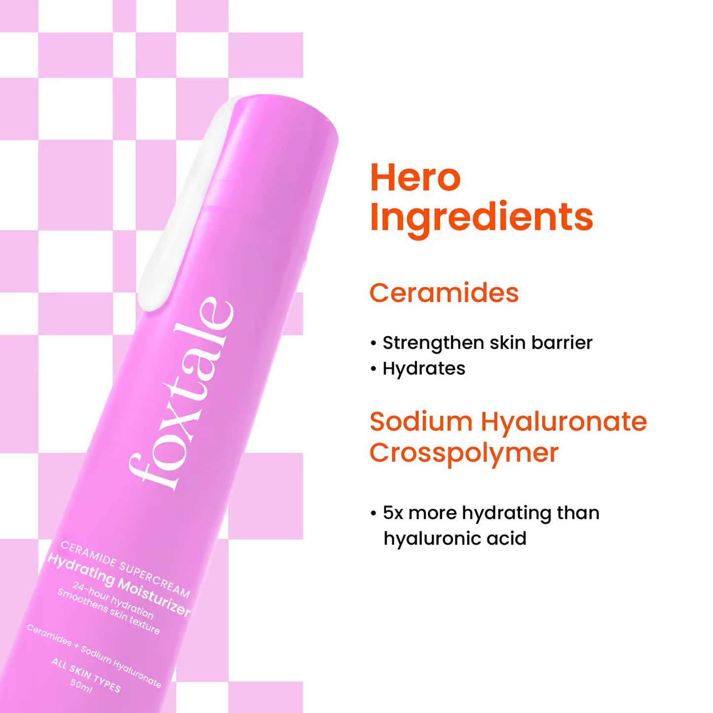 Foxtale Ceramide Supercream Hydrating Rich Moisturizer Strengthens Skin Barrier (50ml)