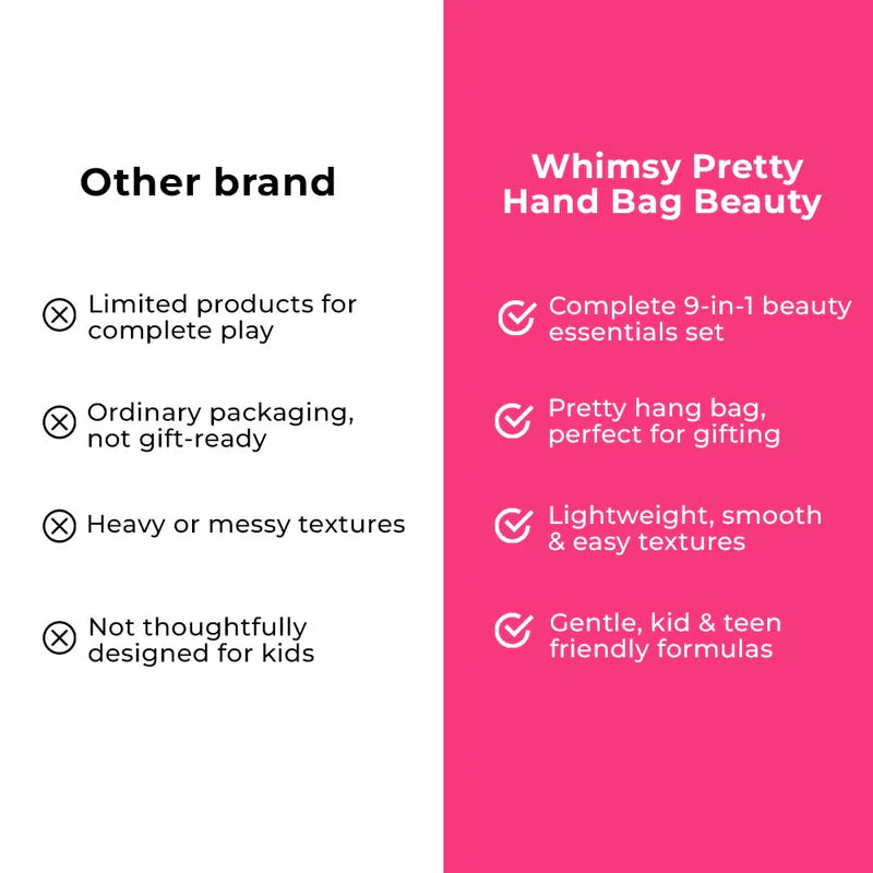 Whimsy Pretty Hang Bag Beauty Kit For Kids & Teens - Pack of 9