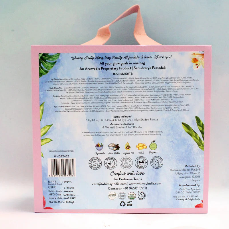 Whimsy Pretty Hang Bag Beauty Kit For Kids & Teens - Pack of 9