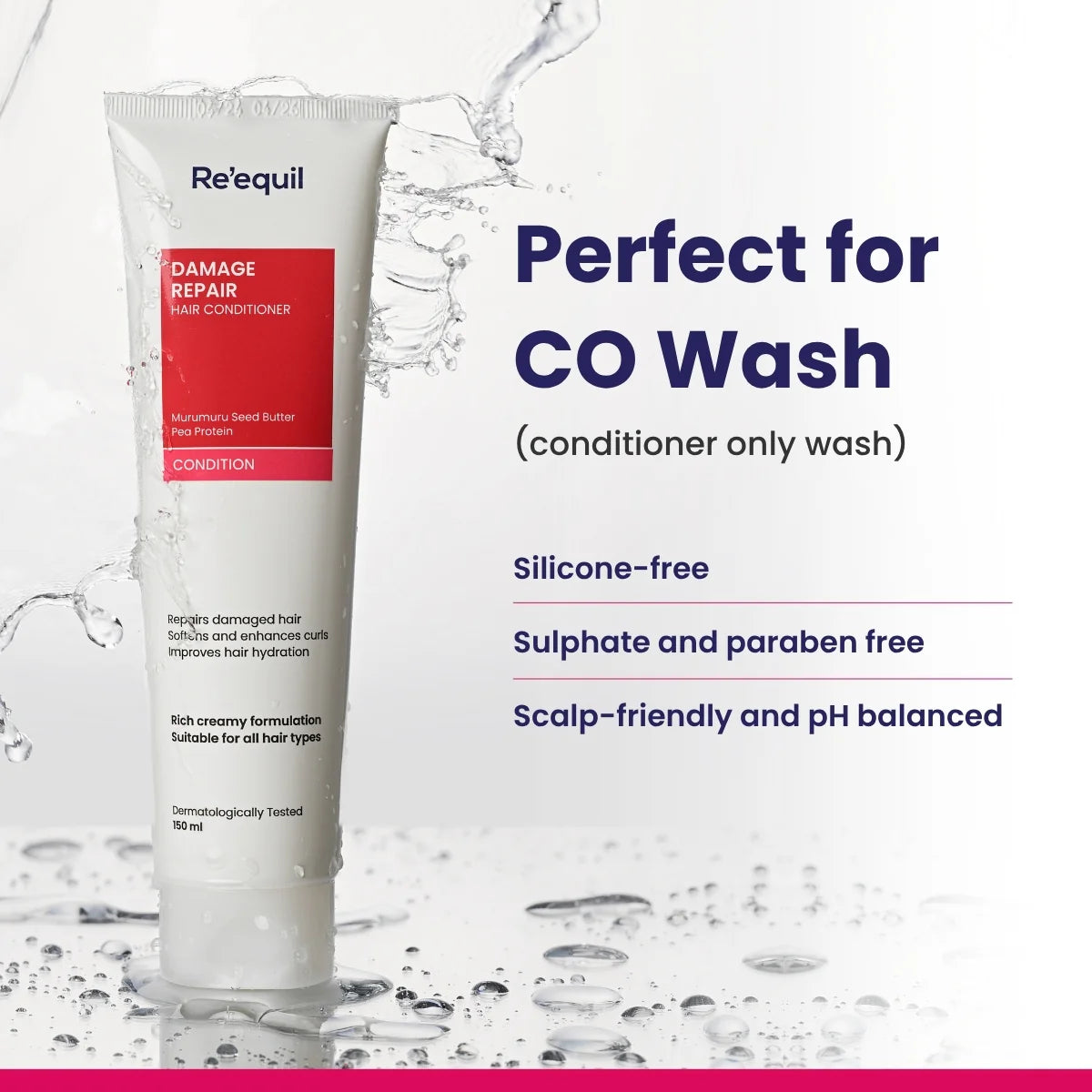 Reequil Damage Repair Conditioner With Murumuru, Seed Butter Pea Protein & Silicone Free(150ml)