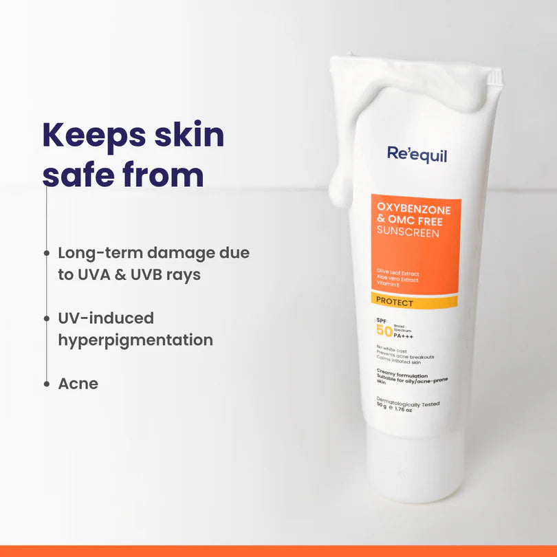 Re'equil Oxybenzone And Omc Free Sunscreen SPF 50 PA+++(50g)