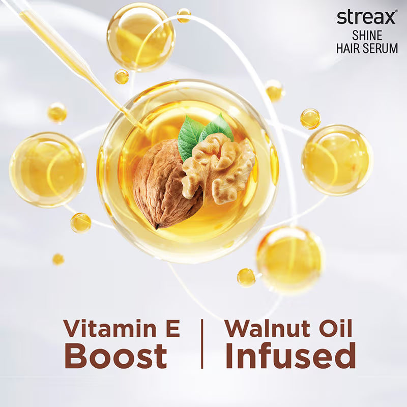 Streax Hair Serum With Walnut Oil For Dry & Frizzy Hair (90ml)