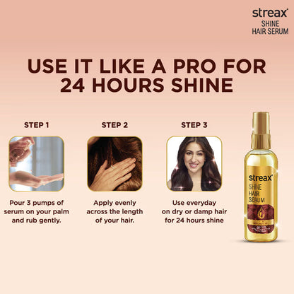 Streax Hair Serum With Walnut Oil For Dry & Frizzy Hair (90ml)