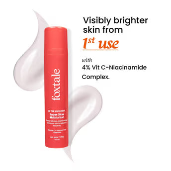 Foxtale Super Glow Moisturiser With 4% VitC-Niacinamide Complex For Brighter Skin (50ml)