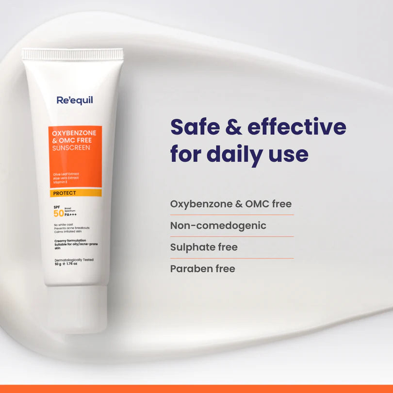 Re'equil Oxybenzone And Omc Free Sunscreen SPF 50 PA+++(50g)