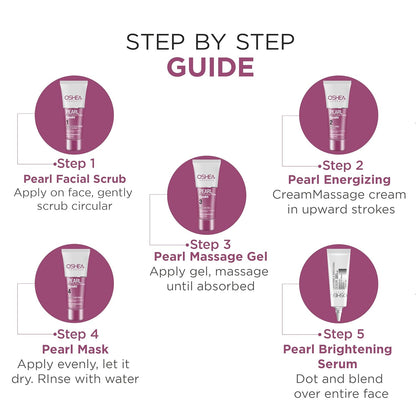Oshea Herbals Pearl Skin Whitening Therapy Facial Kit for All Skin Types (64g)