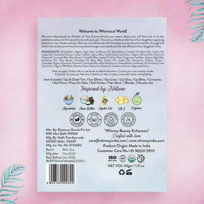 Whimsy Safe & Organic Unicorn Travel Beauty Kit For Preteen And Teen Girls - Pack Of 13 (500 g)