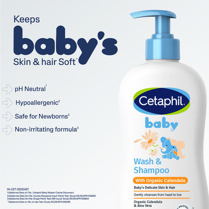 Cetaphil Baby Wash & Shampoo with Organic Calendula (400ml)
