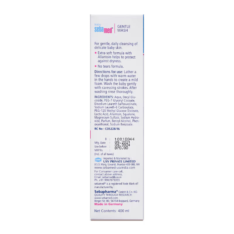 Sebamed Baby Gentle Wash, pH 5.5, Baby Body Wash, Soap Free, Tear Free