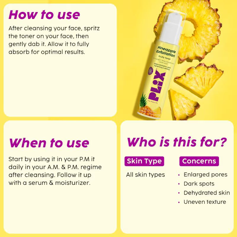 Plix Pineapple Exfoliating Fruity Toner. (150ml)