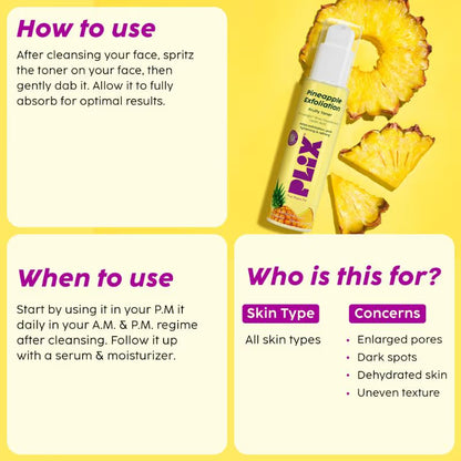 Plix Pineapple Exfoliating Fruity Toner. (150ml)