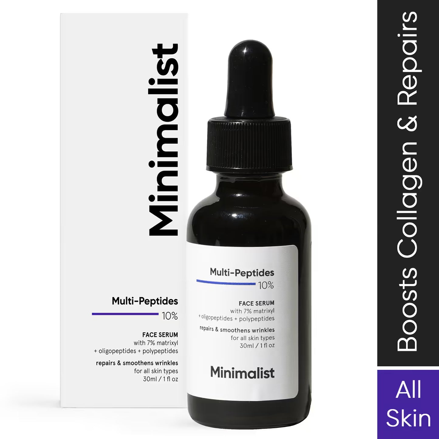 Minimalist 10% Multi Peptide Face Serum For Anti Aging & Collagen Boost (30ml)