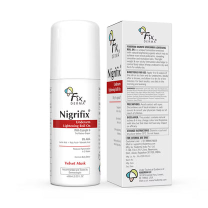 Fixderma Nigrifix 6% AHA Underarm Lightening Roll On Velvet Musk (60ml)