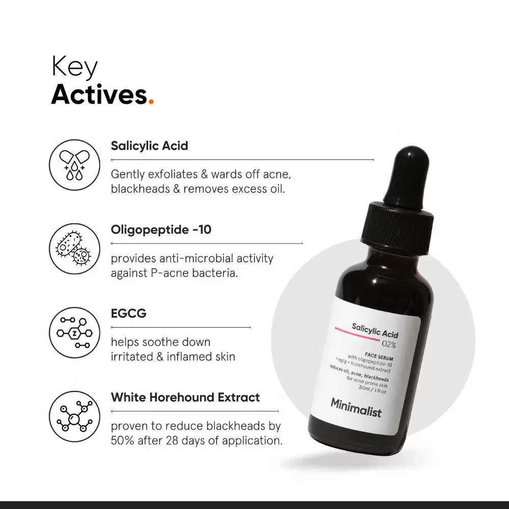 Minimalist 2% Salicylic Acid Face Serum For Blackheads & Whiteheads (30ml)