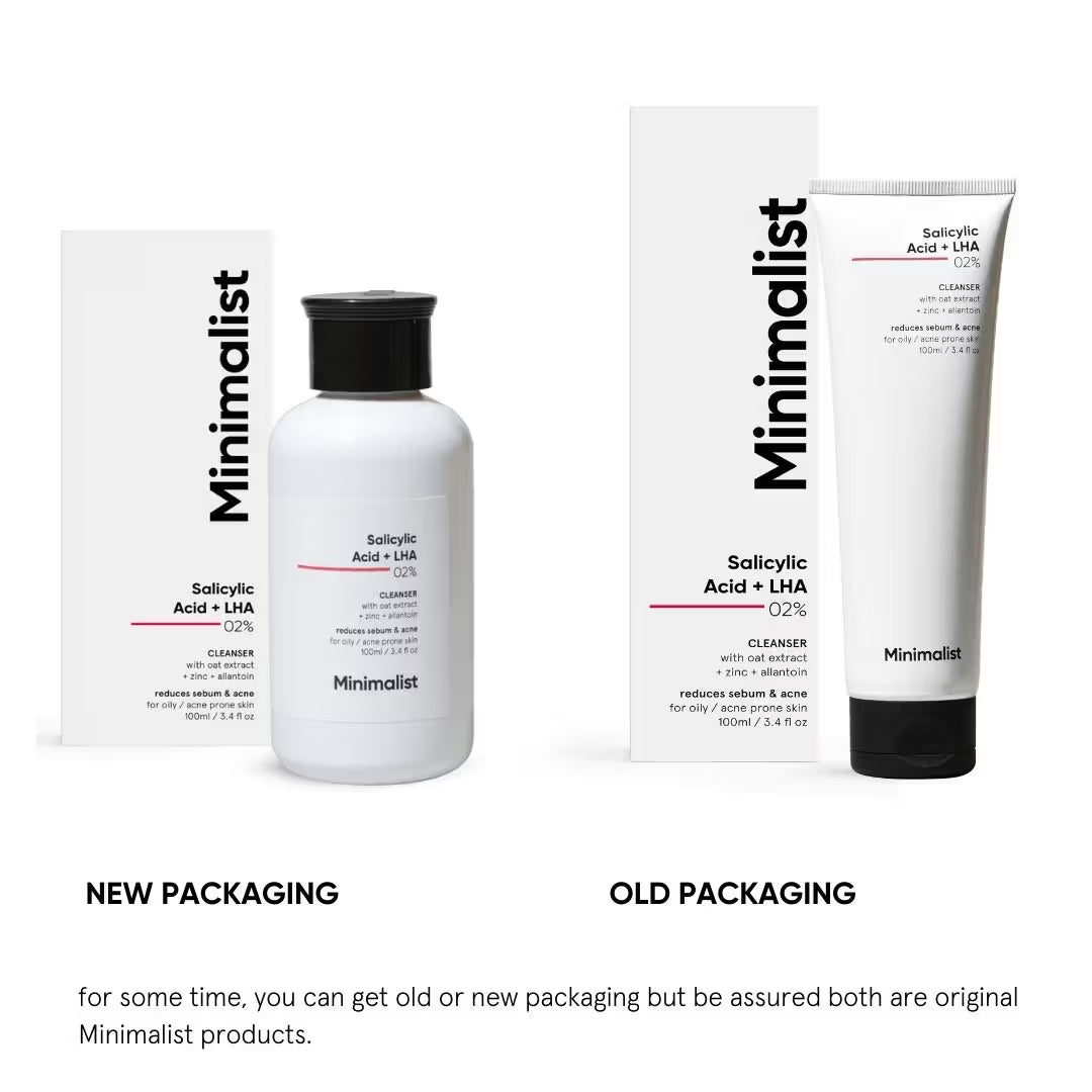 Minimalist 2% Salicylic Acid + LHA Face Cleanser With Zinc For Reducing Sebum & Acne (100 ml)
