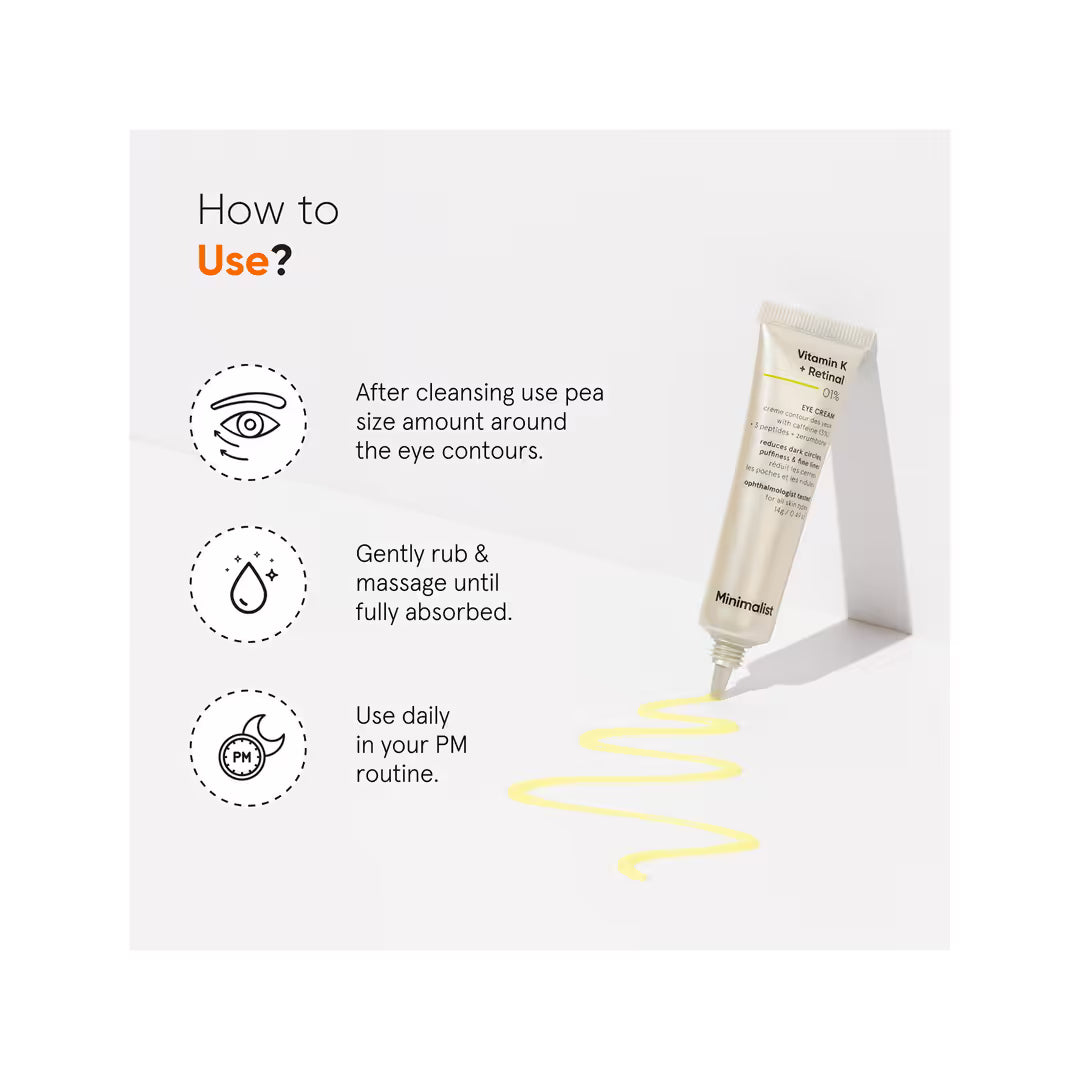 Minimalist Vitamin K + Retinal 01% Under Eye Cream (14 gm)