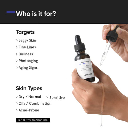 Minimalist 10% Multi Peptide Face Serum For Anti Aging & Collagen Boost (30ml)