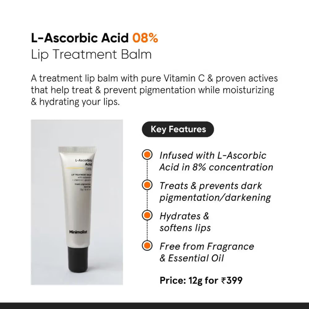 Minimalist 8% L-Ascorbic Acid Lip Treatment Balm (14g)