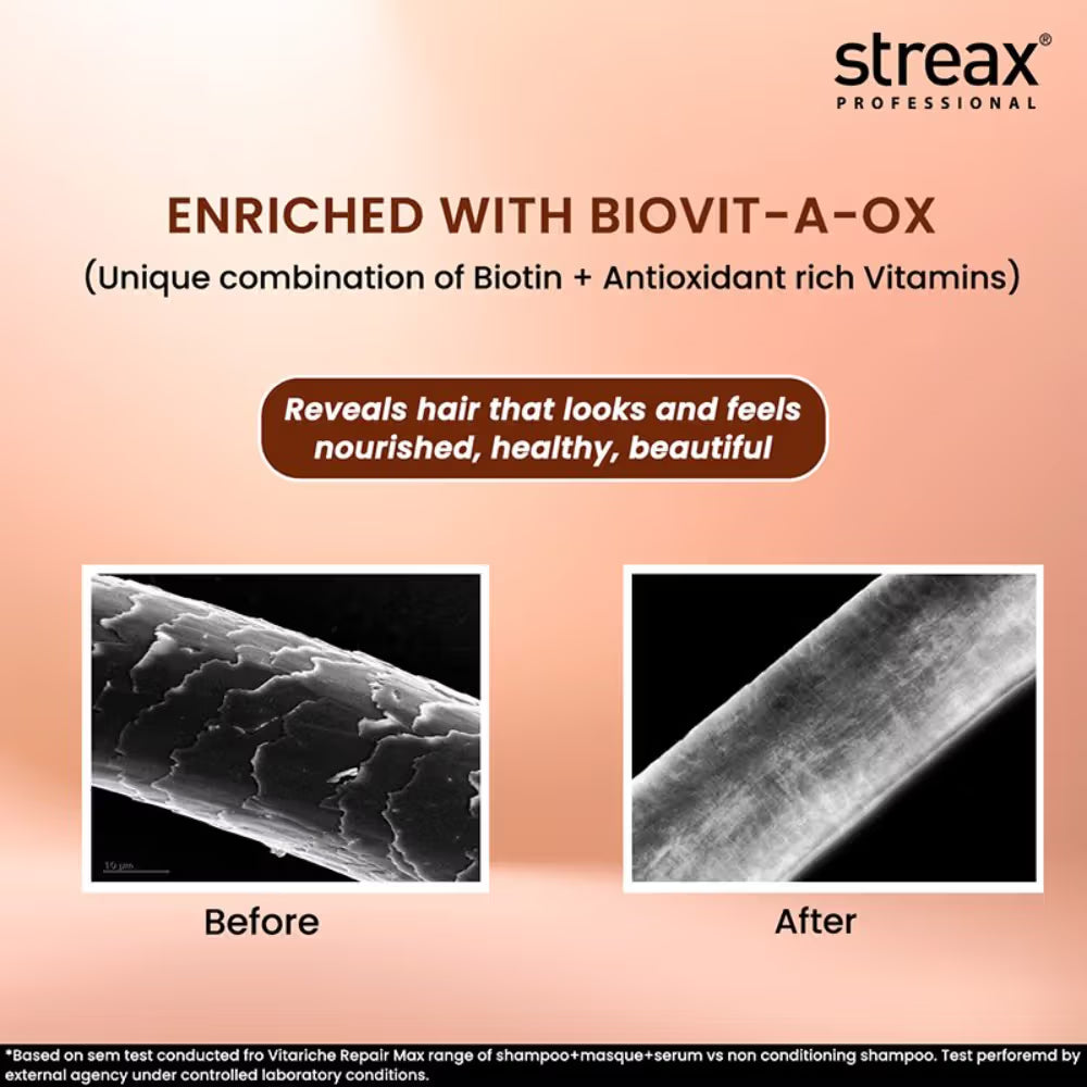 Streax Professional Vitariche Care Repair Max Hair Masque Biovit-A-OX For Healthy Hair (200g)