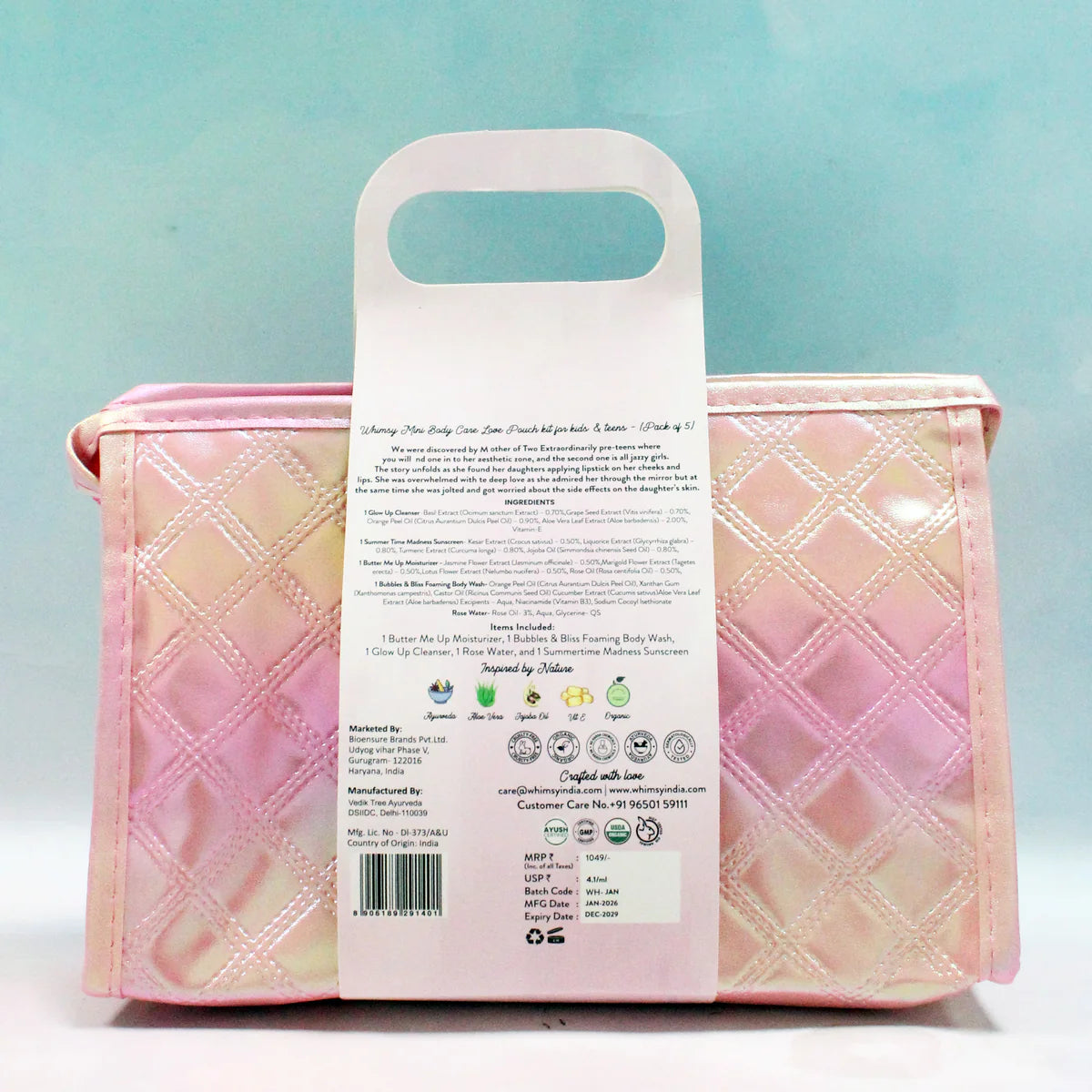 Whimsy Mini Body Care Love Pouch Kit For Kids & Teens - Pack of 5