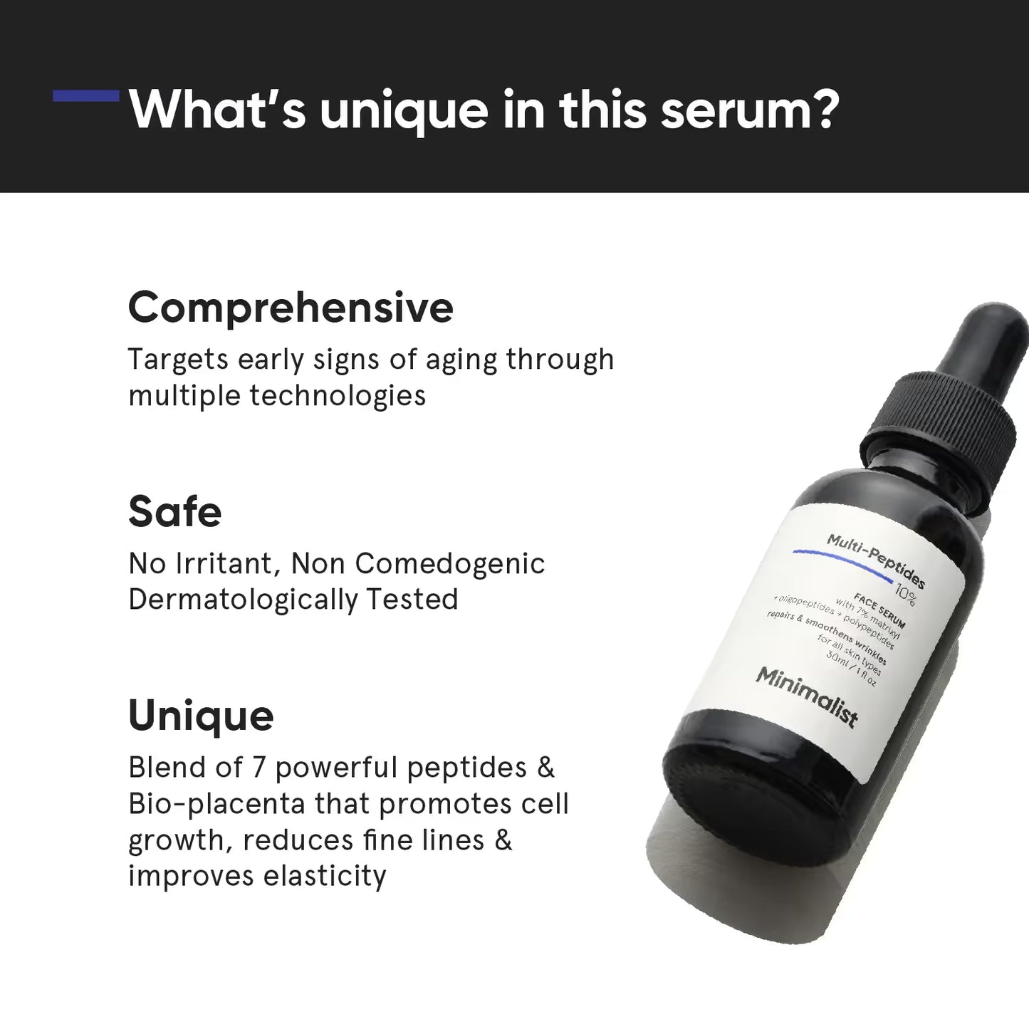 Minimalist 10% Multi Peptide Face Serum For Anti Aging & Collagen Boost (30ml)