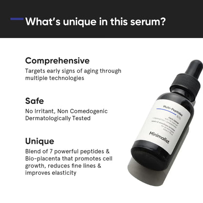 Minimalist 10% Multi Peptide Face Serum For Anti Aging & Collagen Boost (30ml)