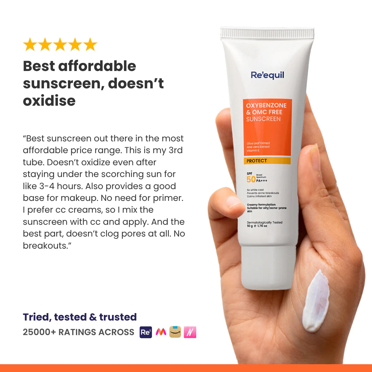 Re'equil Oxybenzone And Omc Free Sunscreen SPF 50 PA+++(50g)