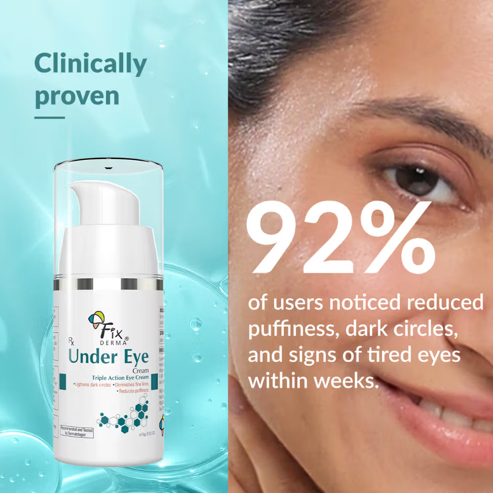 Fix Derma Under Eye Cream | Triple Action Eye Cream for dark circle, puffiness & fine lines(15g)