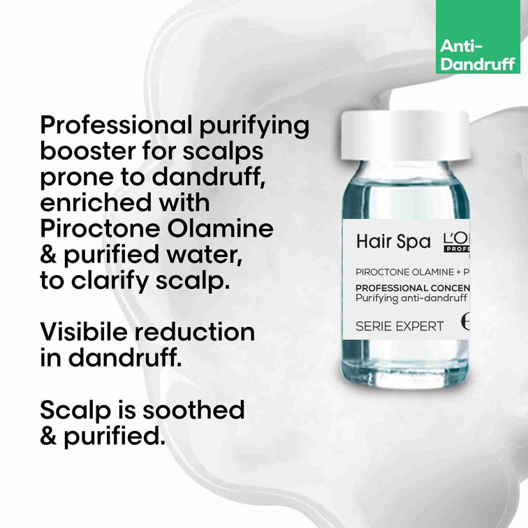Loreal Professionnel Hair Spa Smooth Creambath (490g) & Anti- Dandruff Purifying Concentrate 8ML Combo
