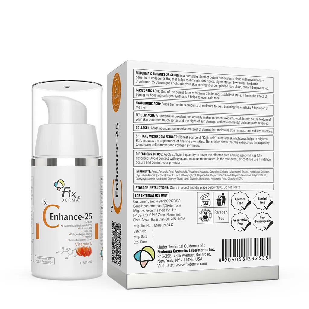 Fix Derma  C Enhance-25 Serum | Purest Form of 25% Vitamin C for A Dewy Glow (15g)